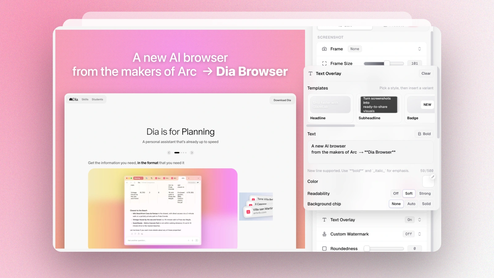 Text Overlay Feature